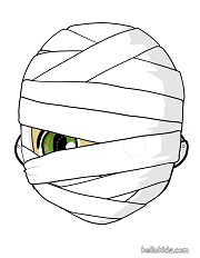 çocuklar için hazır kağıttan Korkunç Surat maskesi şablonu